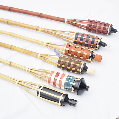 Boîte métallique en bambou d'huile de Tiki Torches Refillable Replacement Metal de décoration de Halloween