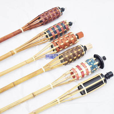 Boîte métallique en bambou d'huile de Tiki Torches Refillable Replacement Metal de décoration de Halloween
