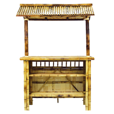 Commercial Outdoor Bamboo Tiki Bar Kits avec toit et porte-bouteilles Boire, Chaises en bambou avec soutien du dos