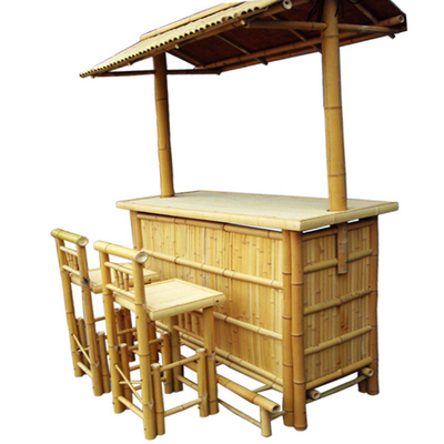 Chaises en bambou potables de Tiki Bar With Bottle Rack de plage en bambou avec l'appui arrière