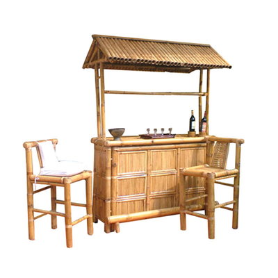 220x160cm Tiki Bar Bamboo Bench Bar avec les chaises imperméables de toit extérieures