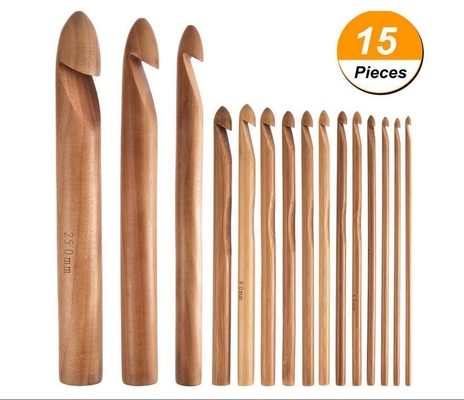 Tissez le bambou de métier de fil les aiguilles de tricotage que circulaires ont carbonisé les crochets de crochet en bambou de poignée