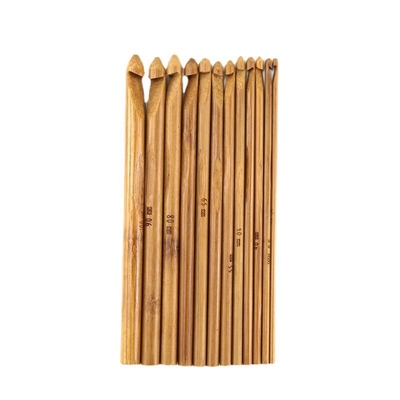 Tissez le bambou de métier de fil les aiguilles de tricotage que circulaires ont carbonisé les crochets de crochet en bambou de poignée