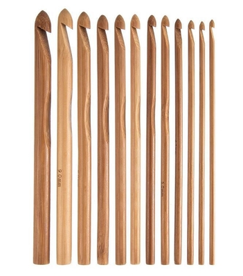 Tissez le bambou de métier de fil les aiguilles de tricotage que circulaires ont carbonisé les crochets de crochet en bambou de poignée