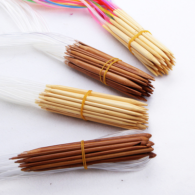 Les aiguilles de tricotage circulaires en bambou de tube transparent doublent les kits aigus d'aiguilles de crochet