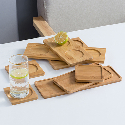 Caboteurs en bambou vides faits sur commande pour le tapis en bois en bambou de soucoupe en place de boissons