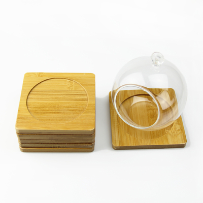 usine en bambou Tray Anti Scratch Table Mat de 9cm à l'intérieur pour les pots succulents d'usine