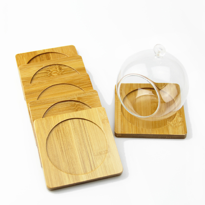 Caboteurs en bambou de blanc en bois naturel pour tapis de Tableau d'éraflure de tasse de tasse l'anti