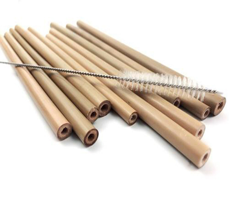 Logo écologique personnalisé réutilisable Faucille à boire en fibre de bambou naturelle organique