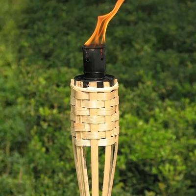 Bougie de bambou naturelle Tiki Jouet de jardin Bougie de bambou colorée pour les enfants et les fêtes en plein air