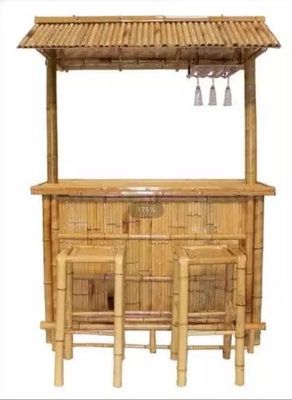 Tiki Bar Patio Bar extérieur, ensemble de bambou Islander Tiki Bar avec Palapa Top et espace de stockage pour le jardin patio Luau Party Bazaar