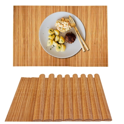 Table basse Cuisine Dining Stylé Placemat en bambou Nature Tapis de table en bambou