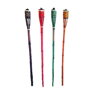 Torche en bambou naturel pour le camping en plein air, décor de fête de jardin, torche de feu écologique faite à la main