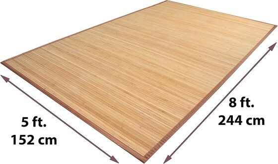 Tapis de plancher en bambou artisanal avec mélange de polyester durable et design tissé plat pour le salon et l'entrée