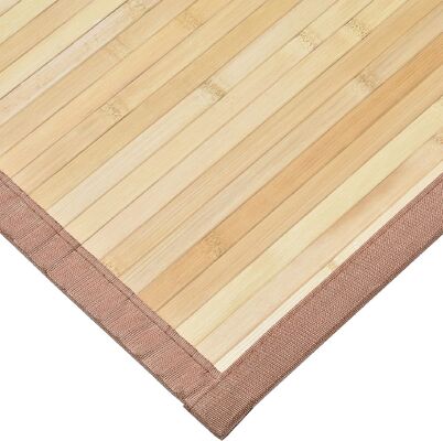 Tapis de plancher en bambou artisanal avec mélange de polyester durable et design tissé plat pour le salon et l'entrée