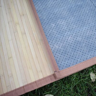 Tapis de plancher en bambou artisanal avec mélange de polyester durable et design tissé plat pour le salon et l'entrée