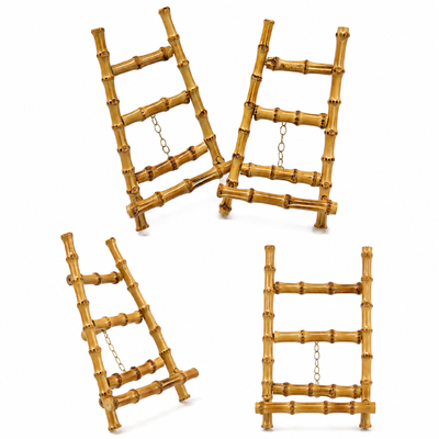 Stand de bambou portable et économe en espace avec compatibilité universelle 3 en 1 et angles de vision réglables pour téléphone et tablette