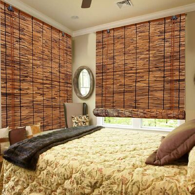 Store enroulable en roseau naturel avec blocage de 70 % de la lumière, facile à installer et durée de vie plus longue pour la décoration de porche