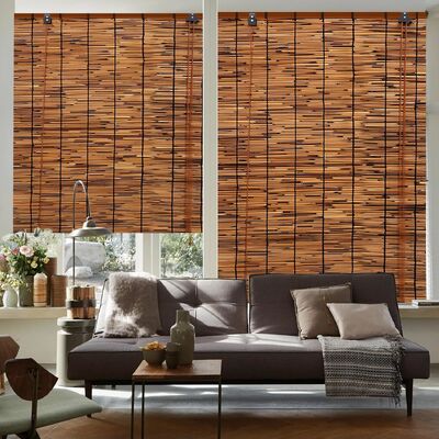 Store enroulable en roseau naturel avec blocage de 70 % de la lumière, facile à installer et durée de vie plus longue pour la décoration de porche