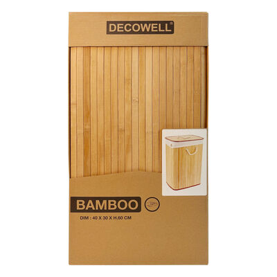 Panier à linge en bambou naturel avec doublure en coton